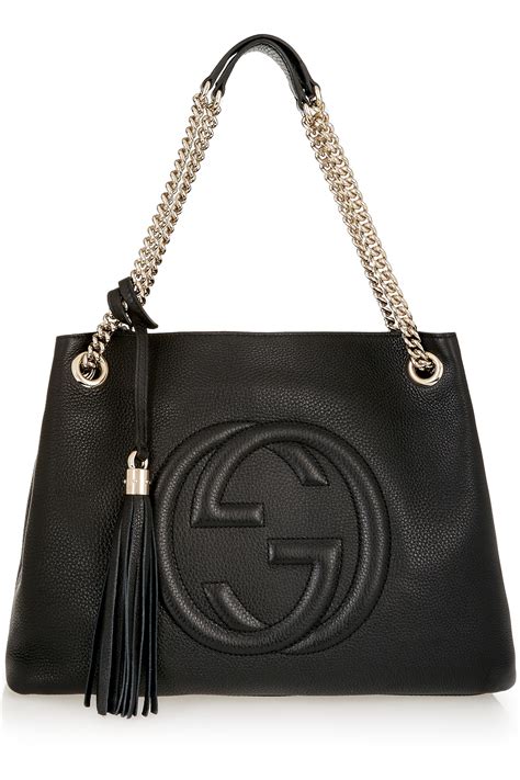 gucci black purse with chain|Gucci shoulder bag chain.